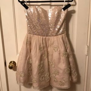 Betsey Johnson blush pink strapless dress